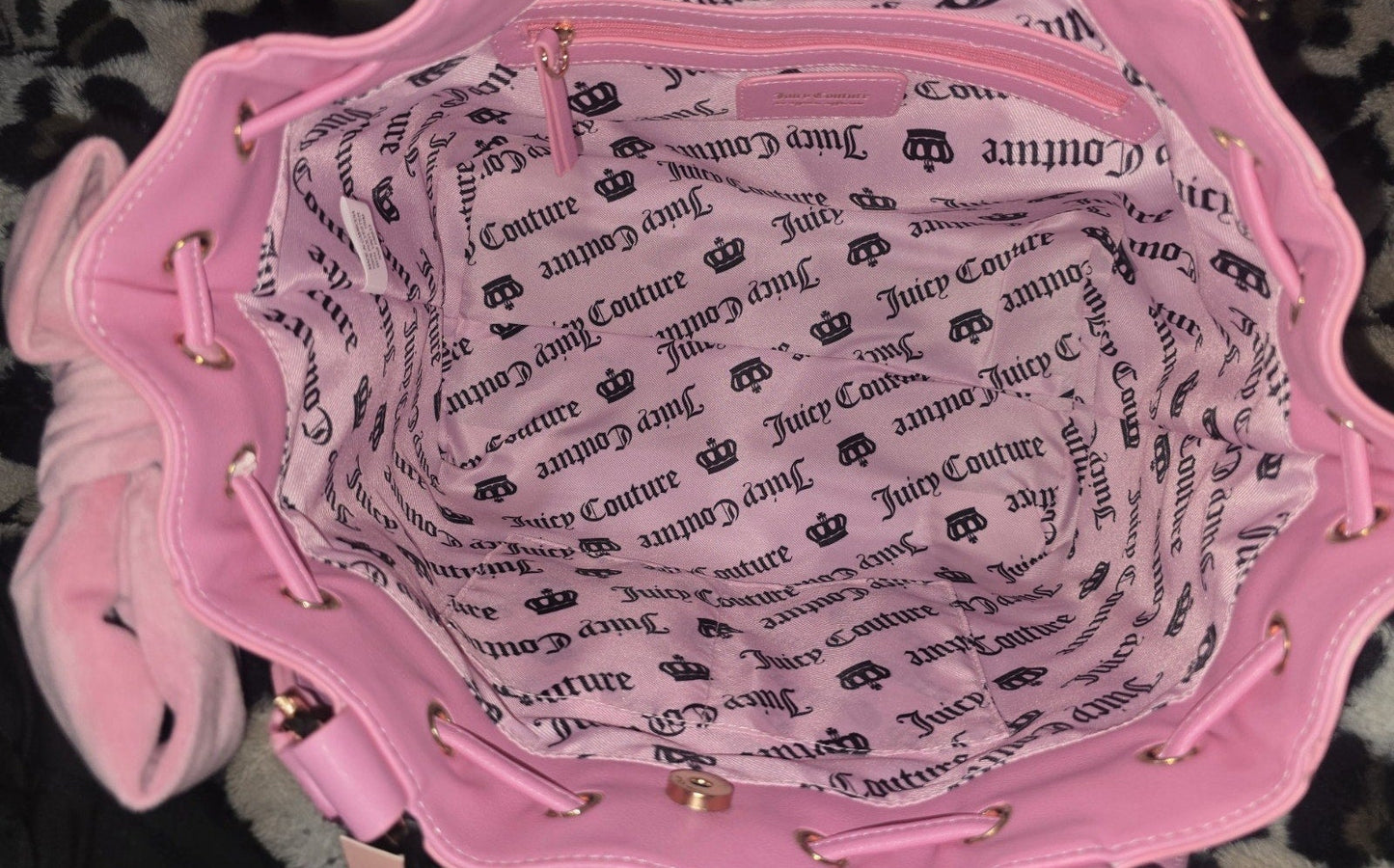 Juicy Couture Classic Scottie Dogs Daydreamer Tote Yellow Iris Large Velour Y2K Shoulder Bag NWT