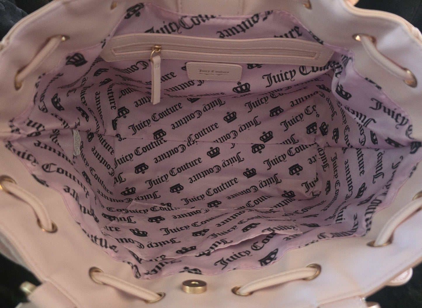 Juicy Couture Juicy Tale Daydreamer Tote Black Liquorice Large Velour Y2K Shoulder Bag NWT