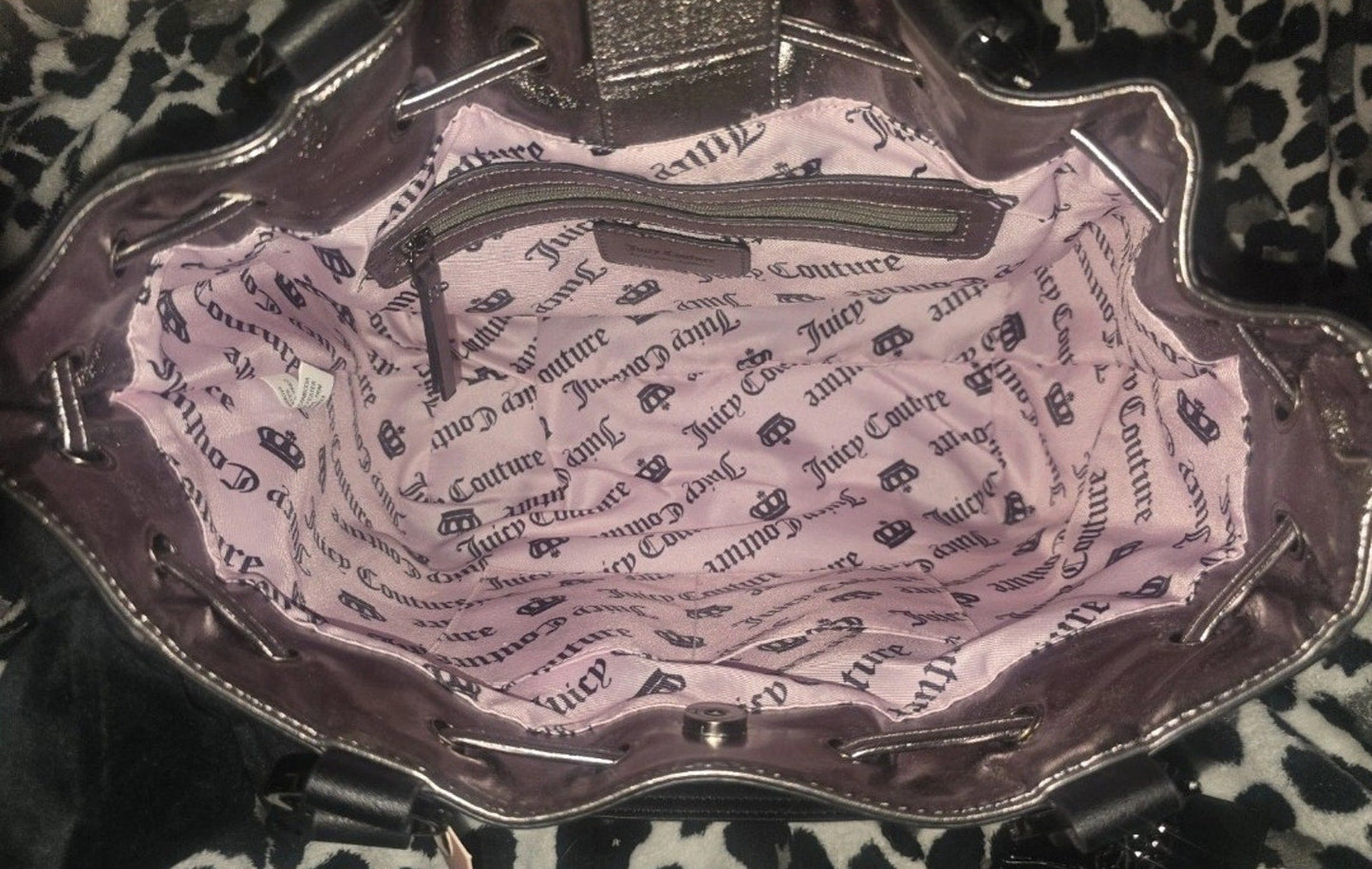 Juicy Couture Classic Scottie Dog Daydreamer Tote Black Silver NWT VIRAL HTF