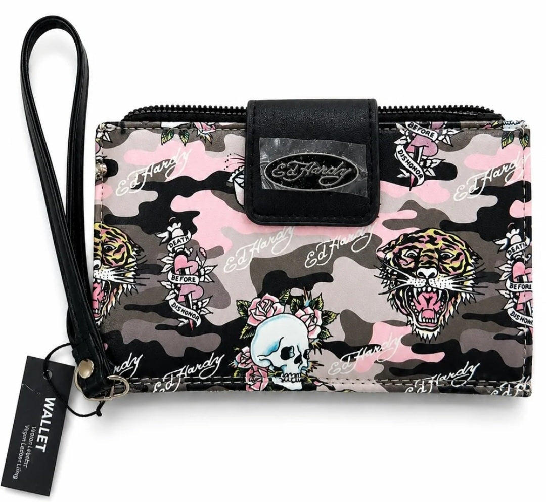 Ed Hardy Camo Clutch Wallet