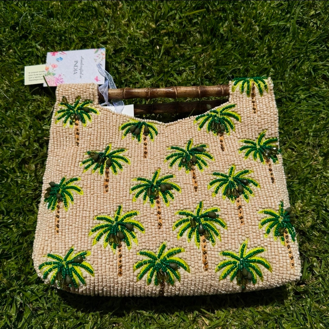 Palm Tree Beaded Bag