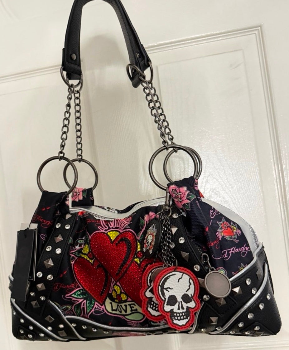 Ed Hardy Black Snake Handbag