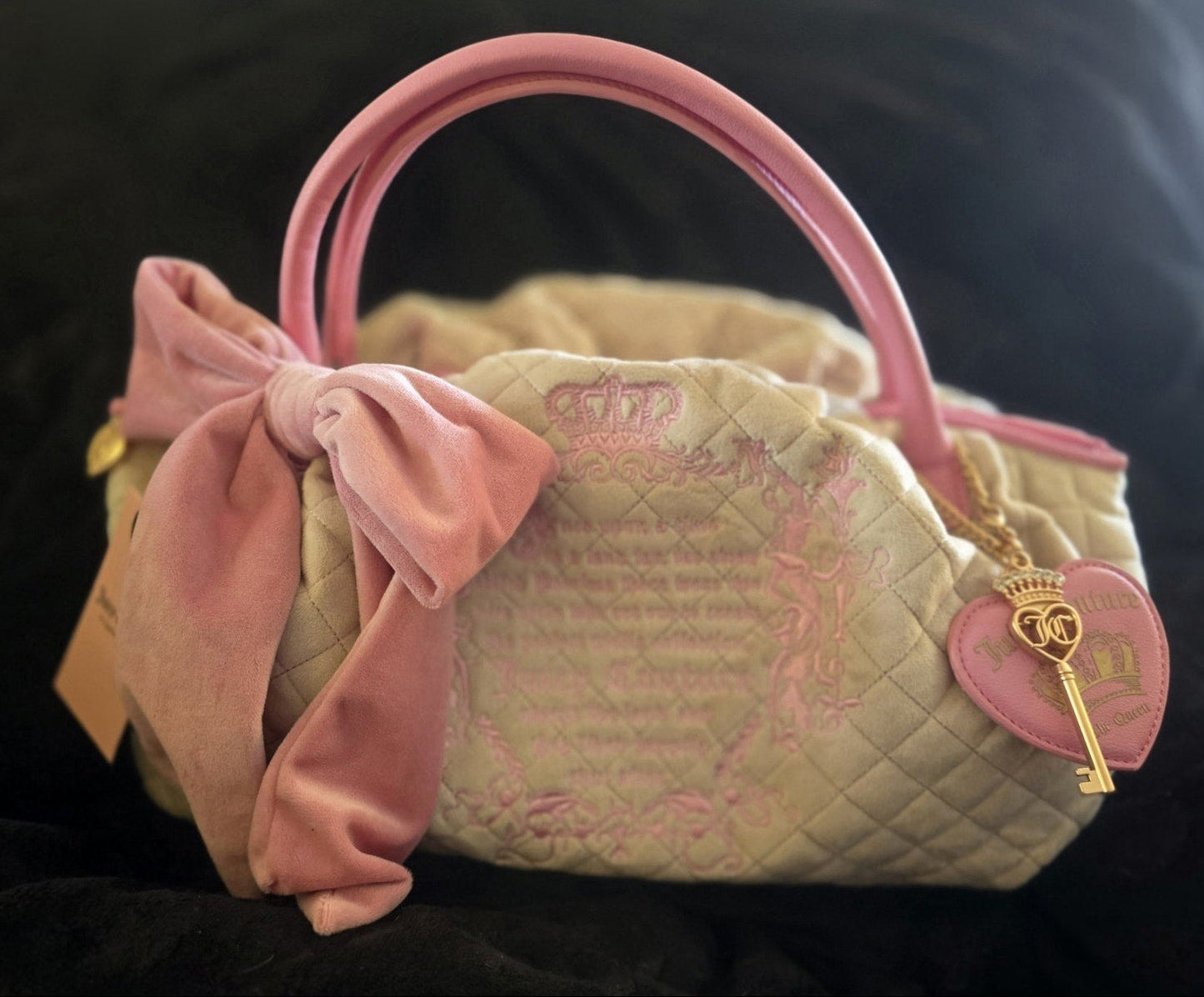 Juicy Couture Juicy Tale Bowler Bag Sandstone & Pink New Viral Limited Edition