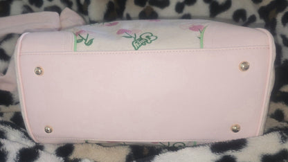 Juicy Couture Retro Juicy Cherry Gelato Daydreamer Tote Cream Multi Medium Velour Y2K Cherry Shoulder Bag NWT