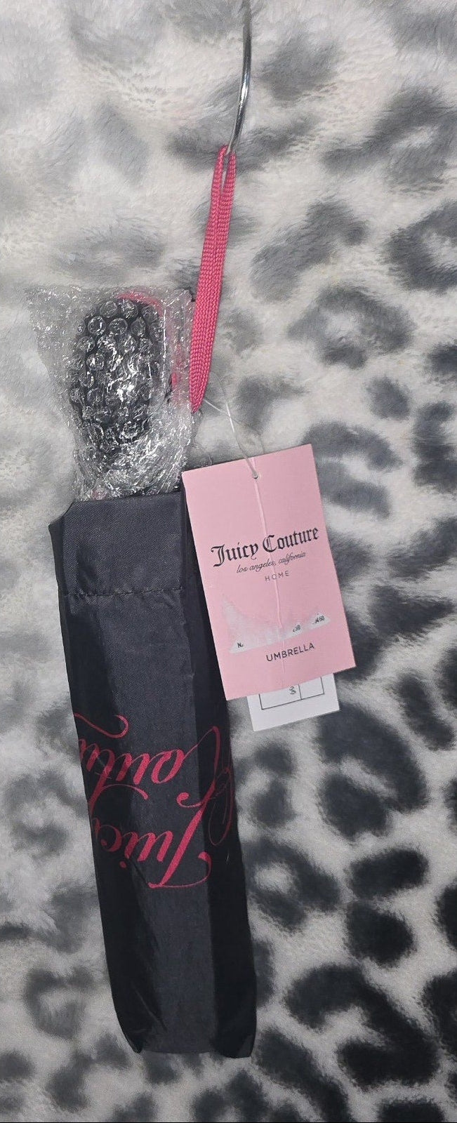 Juicy Couture Automatic Travel Umbrella With Case – Red, Black, Grey