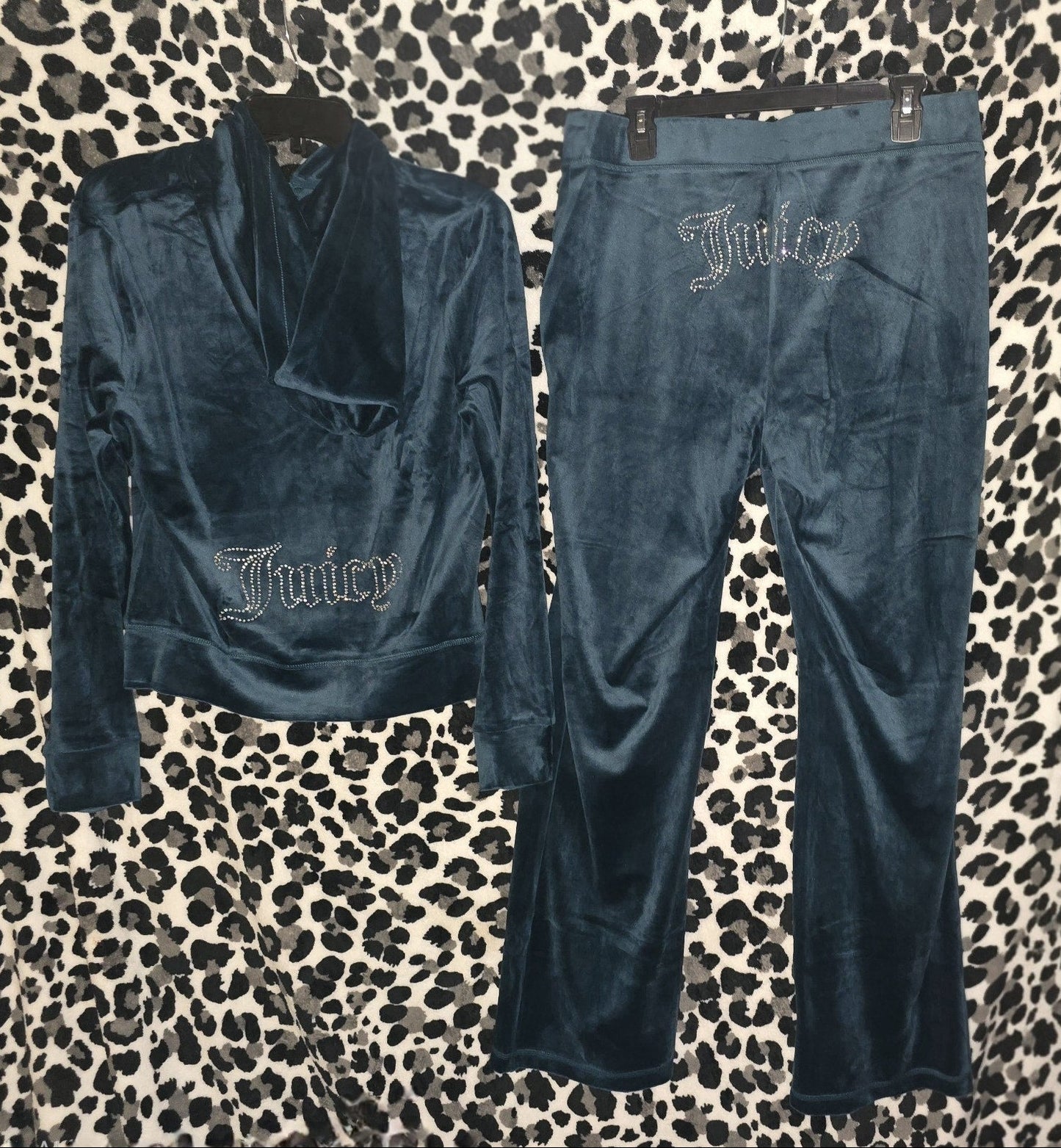 Juicy Couture OG Bling Velour Tracksuit Set – Turquoise, Size Large (Rare NWT) 💎