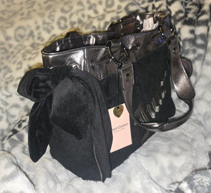 Juicy Couture Vintage Dreams Daydreamer Tote – Black Liquorice (Gunmetal Silver)