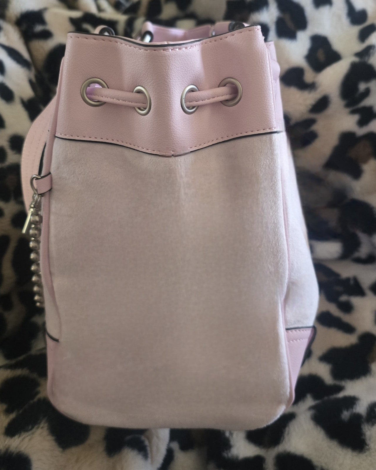 Juicy Couture Classic Juicy Lover Daydreamer Tote Chiffon Pink Large Velour Y2K Shoulder Bag NWT