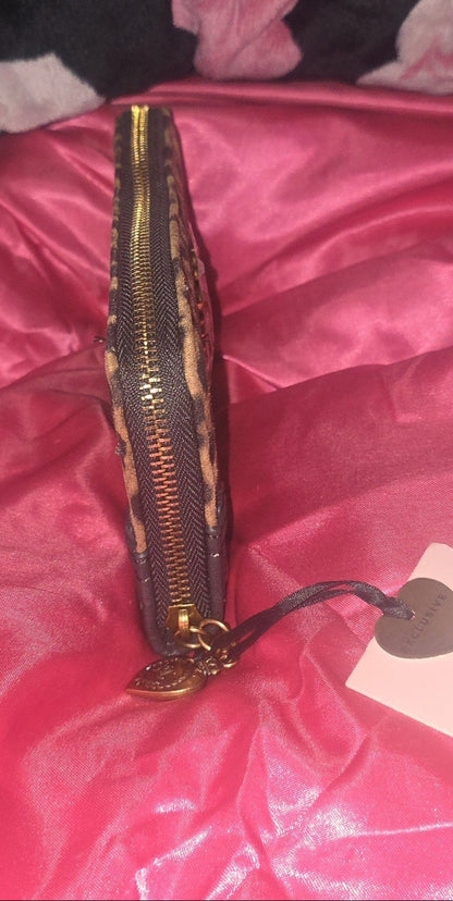 Juicy Couture Leopard Romance Satchel & Matching Large Wallet Set – Bow Charm 🐆