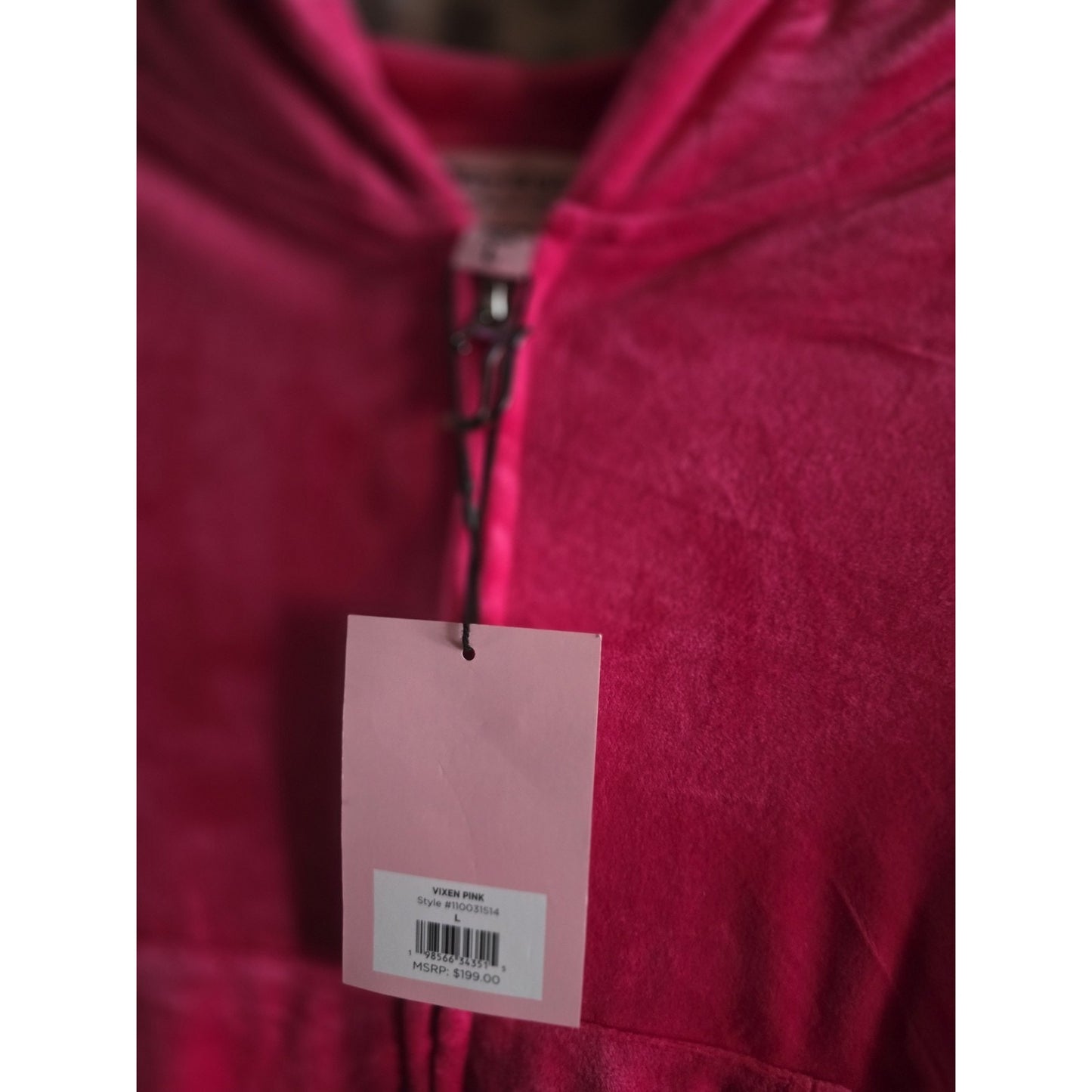 Juicy Couture OG Bling Velour Tracksuit Set In Vixen Pink Size Large NWT