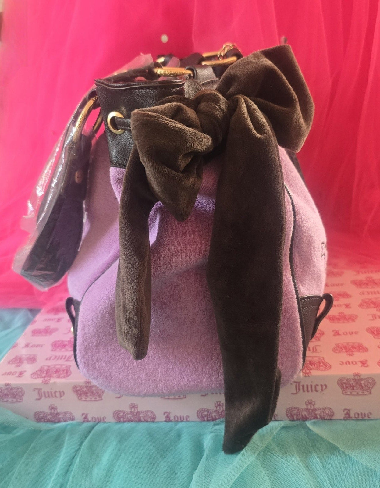 Juicy Couture Lover's Club Daydreamer Tote – Violet Tulle & Chocolate 💜