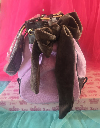 Juicy Couture Lover's Club Daydreamer Tote – Violet Tulle & Chocolate 💜
