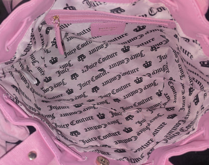 Juicy Couture Retro Cherry Daydreamer Tote Retro Green Multi Large Velour Y2K Cherry Shoulder Bag NWT