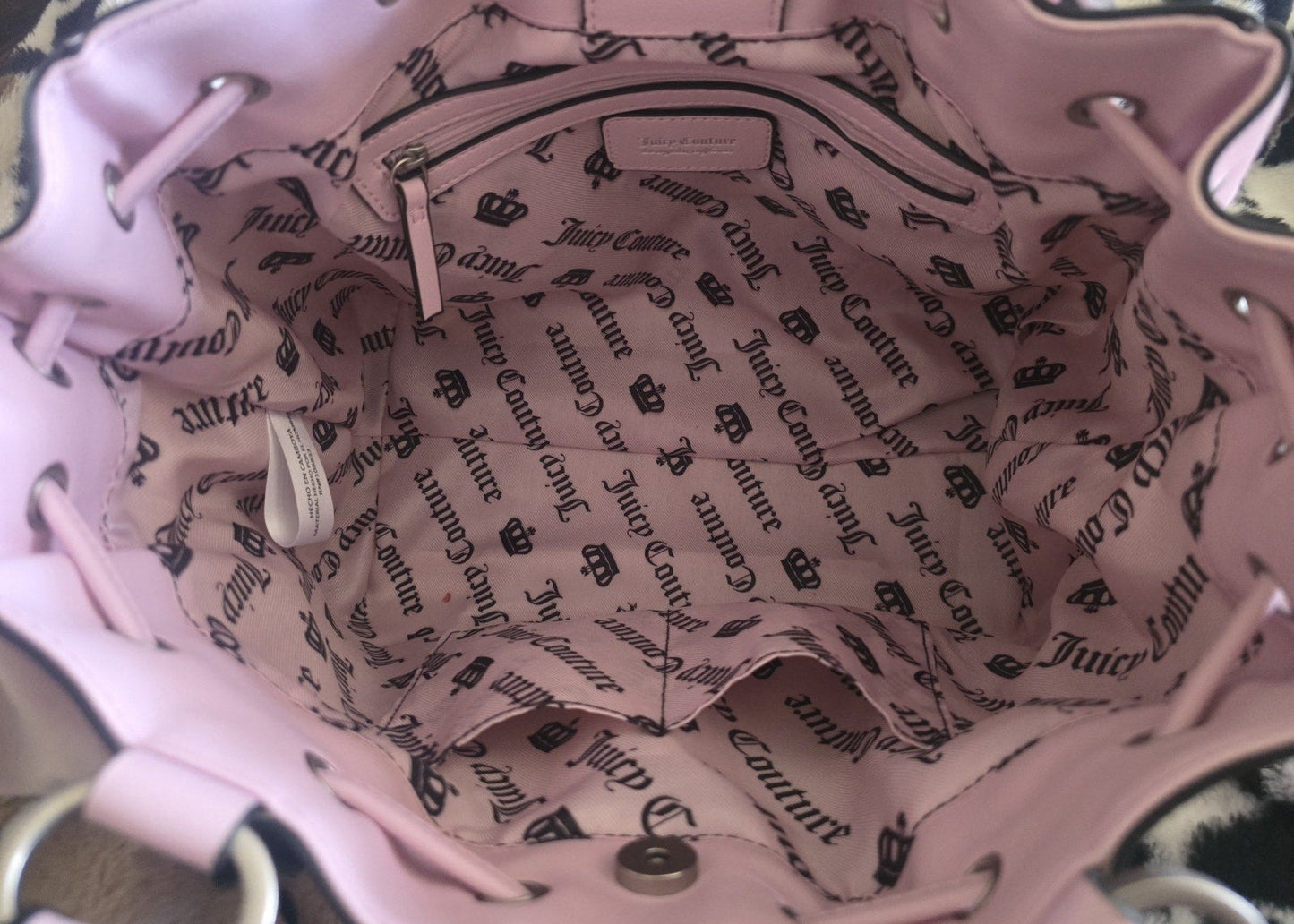 Juicy Couture Classic Juicy Lover Daydreamer Tote Chiffon Pink Large Velour Y2K Shoulder Bag NWT