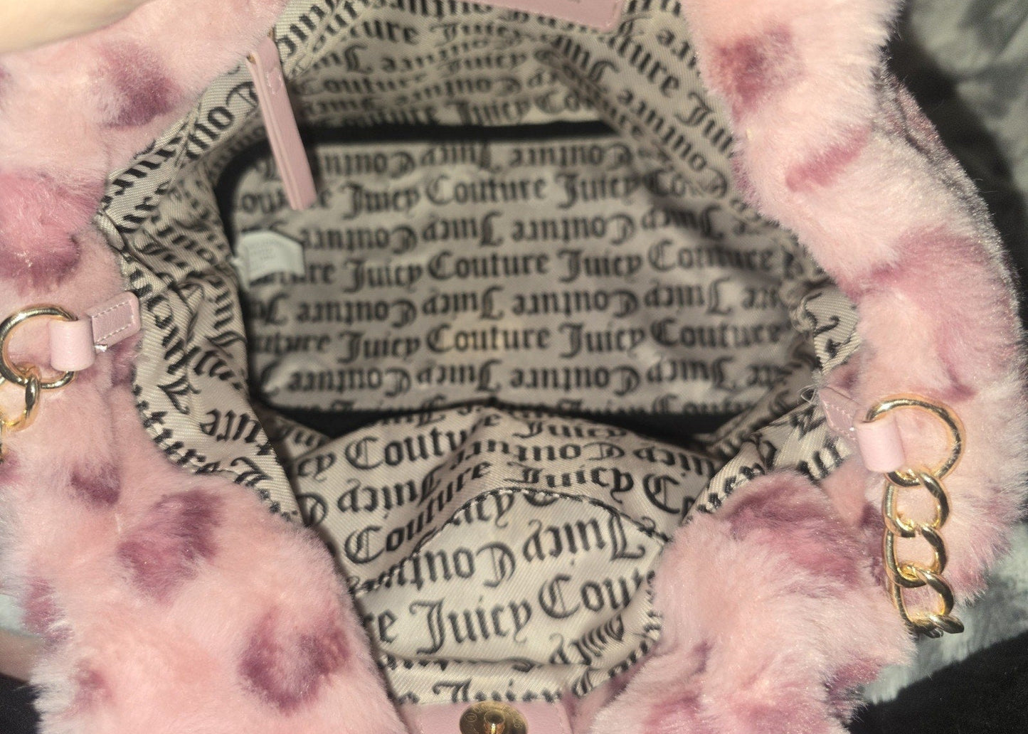 Juicy Couture Pink Leopard Warm Up Tote With Matching Heart Shaped Wallet
