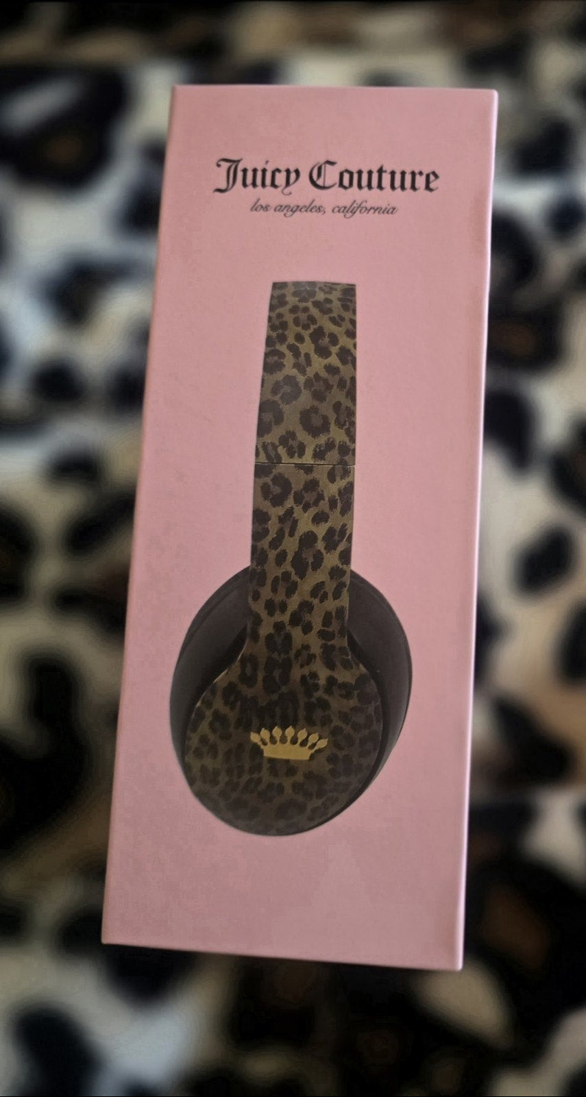 Juicy Couture Wireless Bluetooth Over Ear Headphones Leopard Print Lightweight