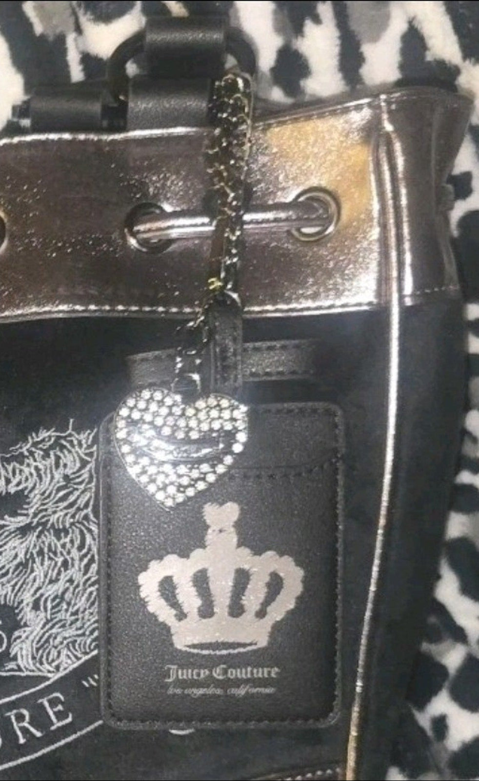 Juicy Couture Classic Scottie Dog Daydreamer Tote Black Silver NWT VIRAL HTF