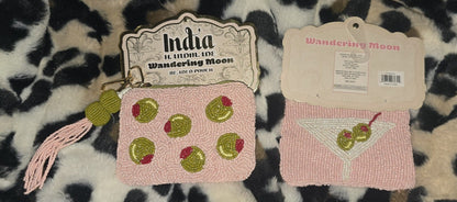 NEW RELEASE - RARE - Handmade in India Martini Olives Beaded Pouch Viral TikTok