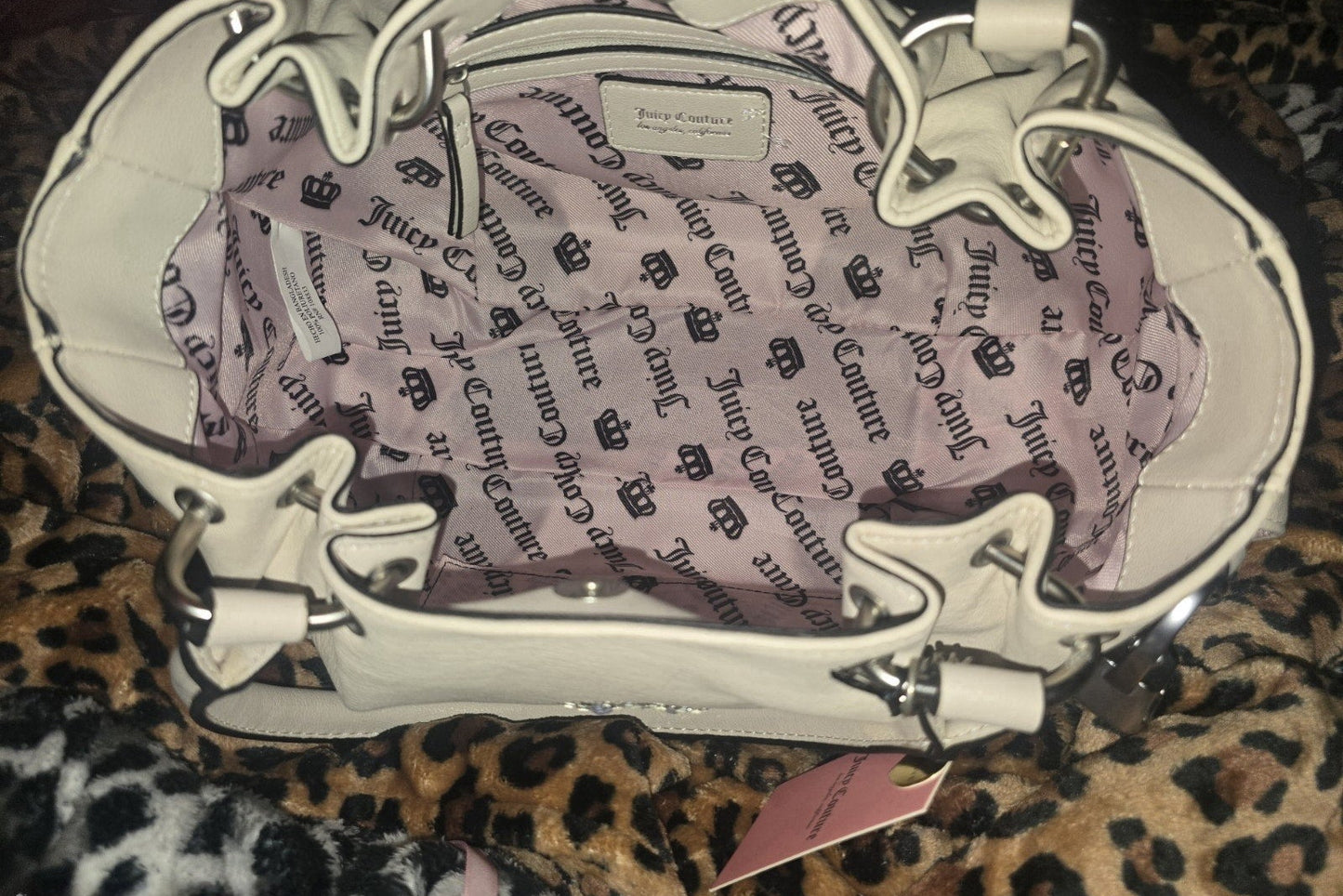 Juicy Couture Crown Satchel Shoulder Bag – Crystal White