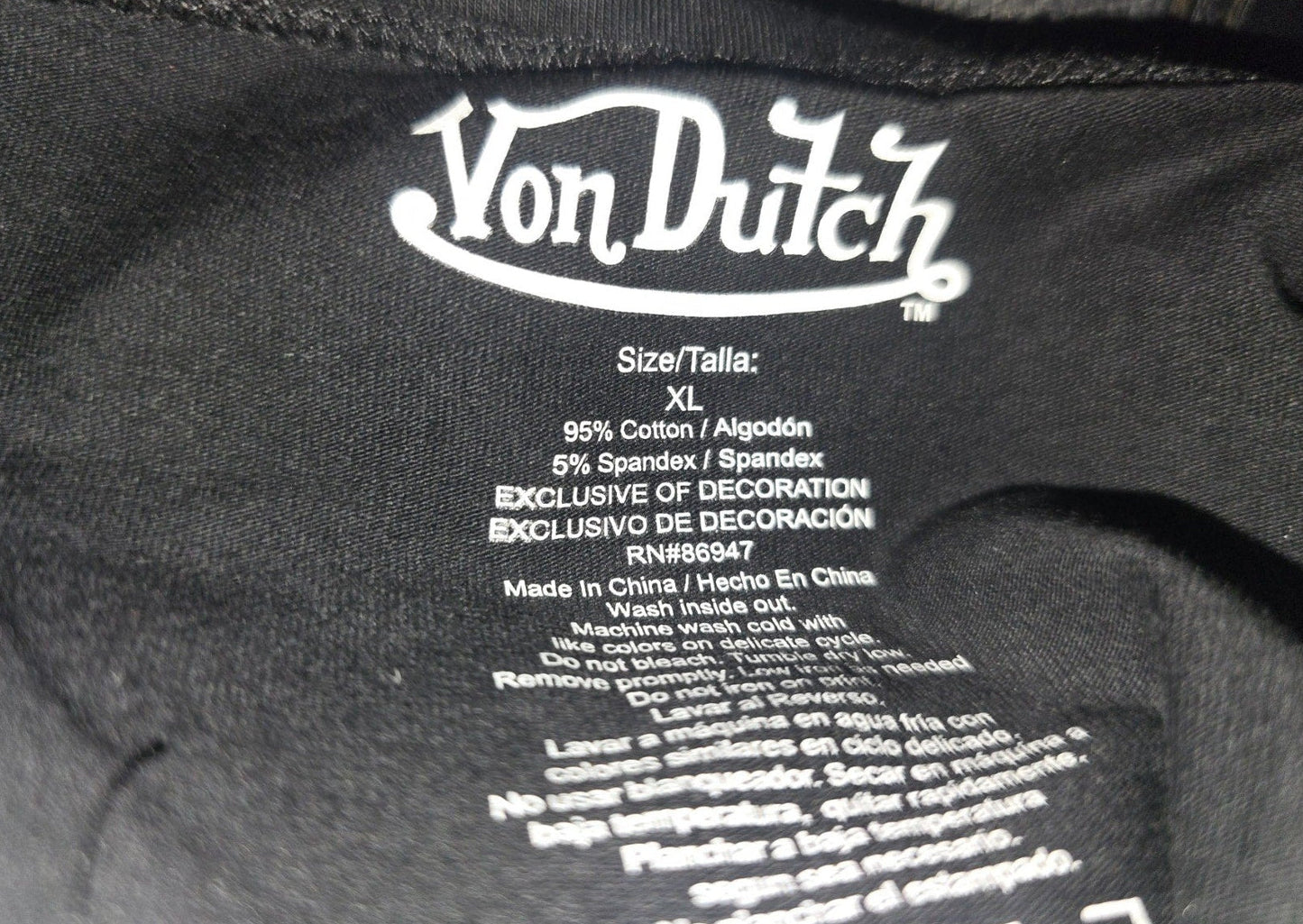 Von Dutch Velour Black Tracksuit Set – Blue Stone Logo (Large) + XL Rhinestone Tube Top