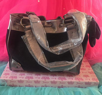 Juicy Couture Lover's Club Daydreamer Tote –  Black Liquorice & Gunmetal - Rare🖤