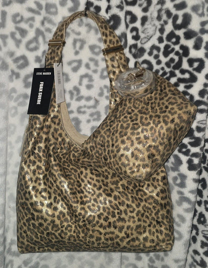 Steve Madden Bdempsy Metallic Leopard Hobo Handbag with Crossbody – 2 Bags in 1 ✨