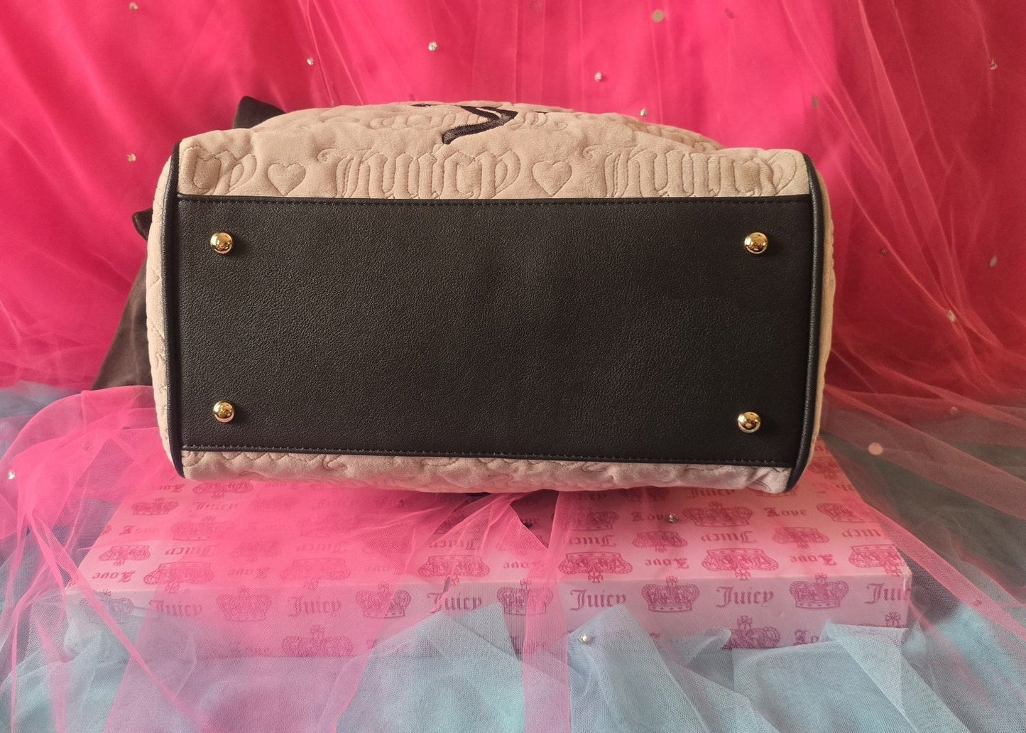 Juicy Couture Vintage Dreams Daydreamer Tote – Dusty Blush & Chocolate 🌸