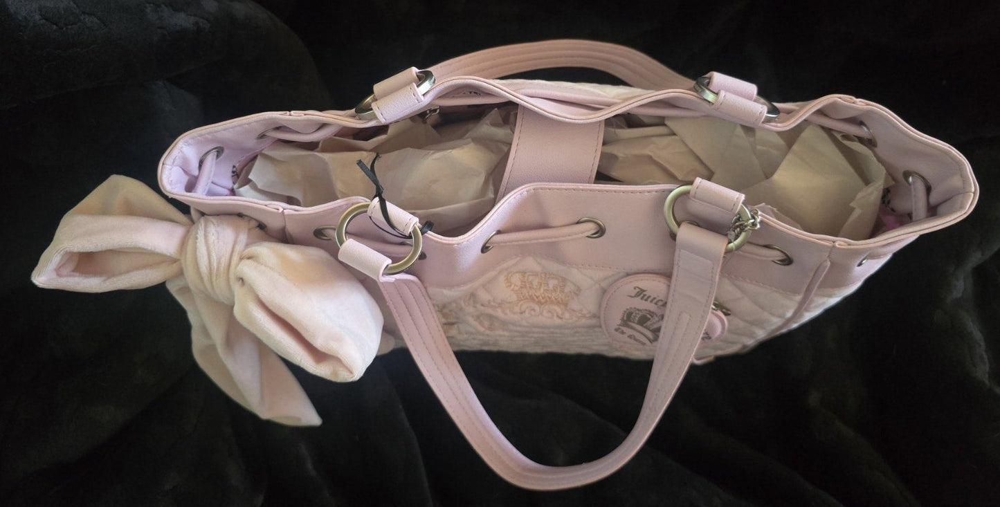 Juicy Couture Juicy Tale Daydreamer Tote Lilac Mist Large Velour Y2K Shoulder Bag NWT