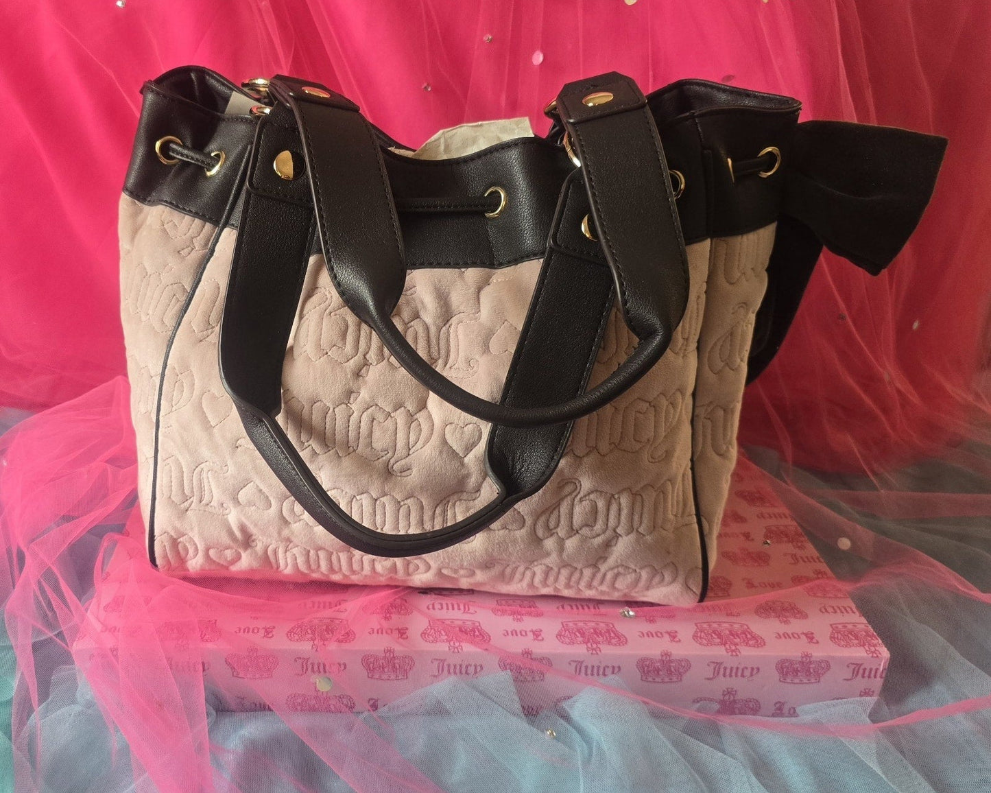 Juicy Couture Vintage Dreams Daydreamer Tote – Dusty Blush & Chocolate 🌸