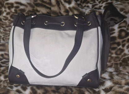 Juicy Couture Juicy Lover Daydreamer Tote Crystal White & Chocolate Brown VIRAL