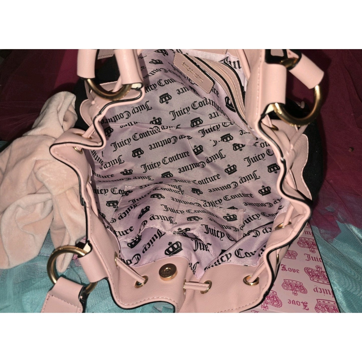 Juicy Couture Lover's Club Daydreamer Tote – Black Liquorice & Pink Diamond - Rare 🖤💗