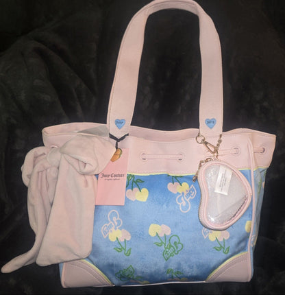 Juicy Couture Retro Cherry Daydreamer Tote Blue Gleam Multi Ultimate Set