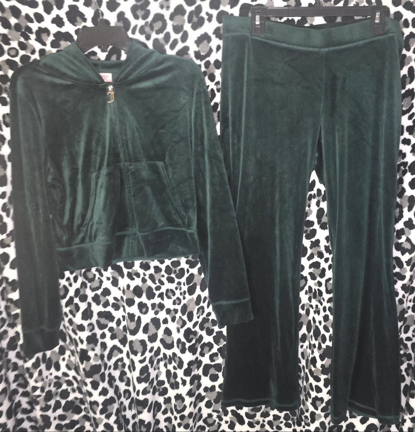 Juicy Couture OG Bling Velour Tracksuit Set – Pine, Size Large ( NWT)🌲