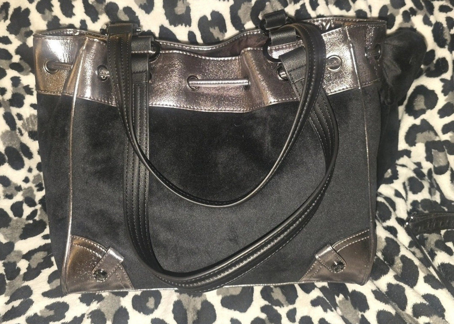Juicy Couture Classic Scottie Dog Daydreamer Tote Black Silver NWT VIRAL HTF