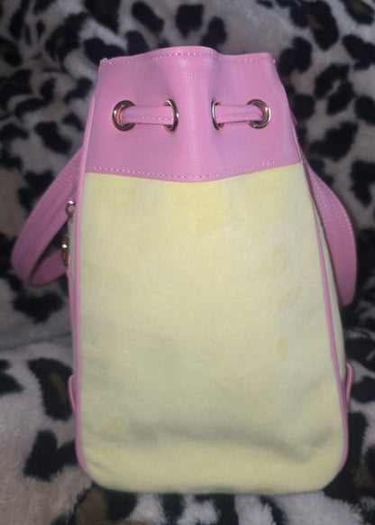 Juicy Couture Classic Scottie Dogs Daydreamer Tote Yellow Iris Large Velour Y2K Shoulder Bag NWT
