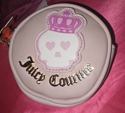 Juicy Couture Haunted Couture Pink Skull Double Zip Crossbody with Skull Pouch 💀