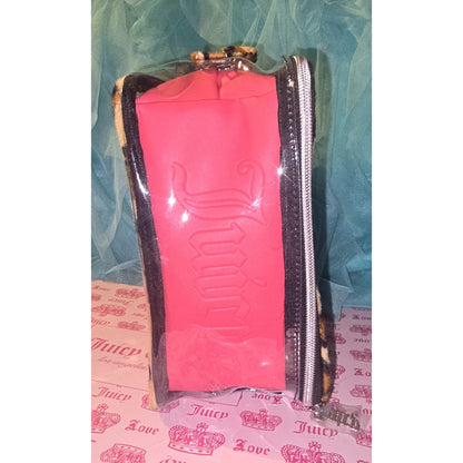 Juicy Couture Leopard Makeup Cosmetic Organizer Travel Case – 4‑Piece Set