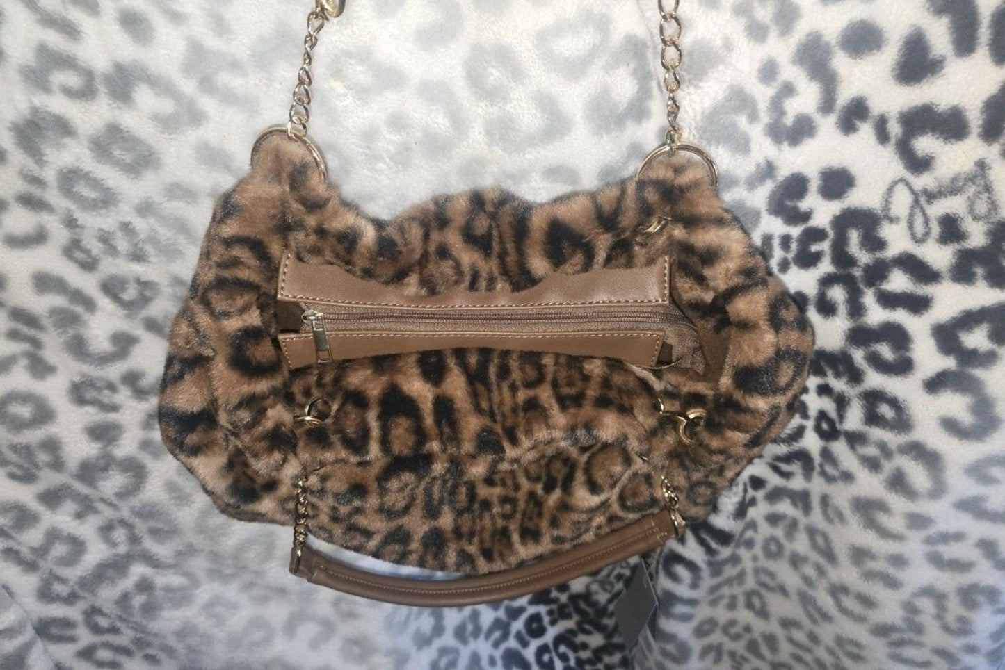 Expressions NYC Leopard Faux Fur Tote Bag – Luxury Vegan Handbag