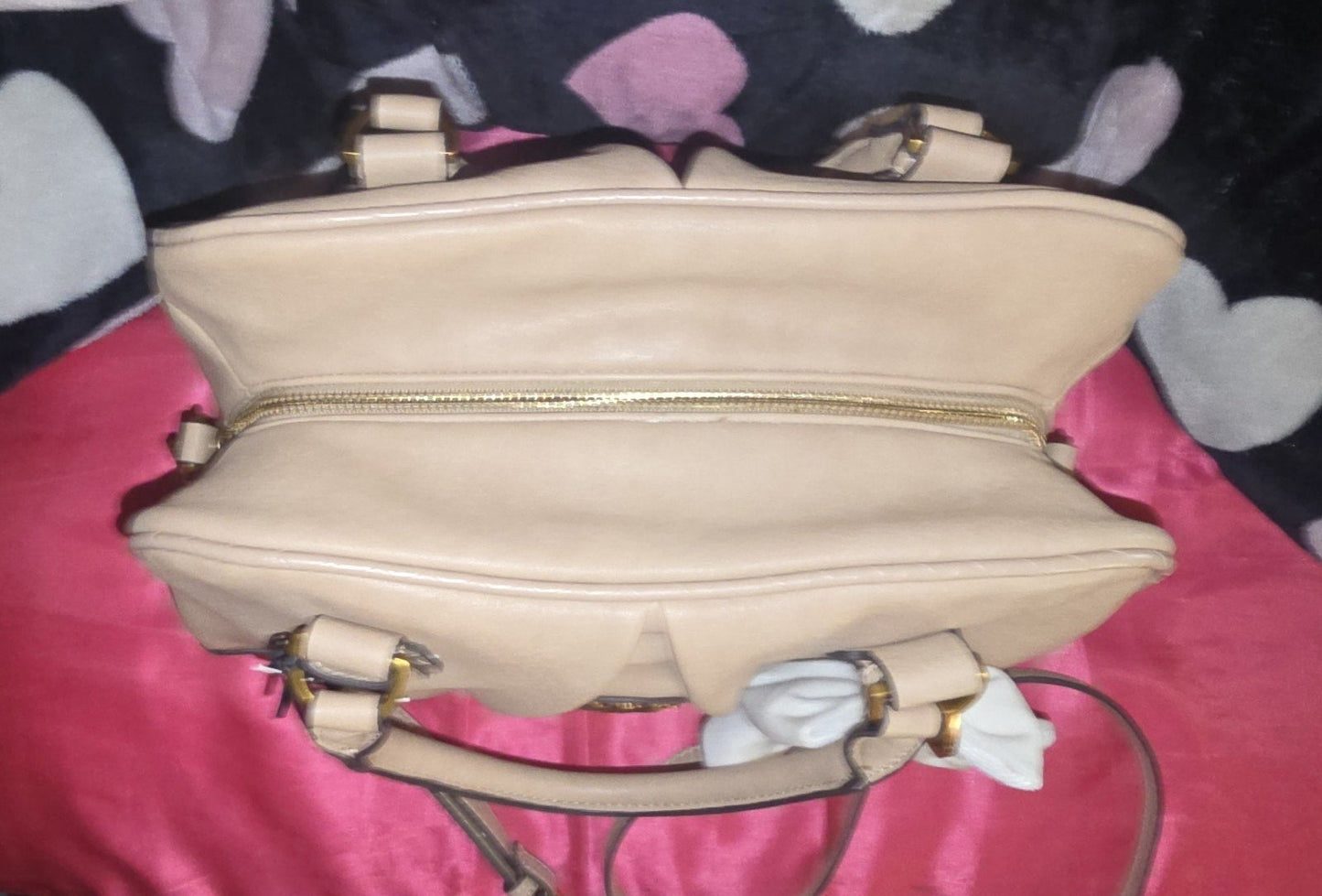 Juicy Couture Pecan Romance Satchel & Matching Wallet – Leather Bow Charm 👜