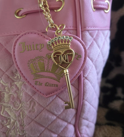 Juicy Couture Juicy Tale Daydreamer Tote Cherry Blossom Large Velour Y2K Fairy Shoulder Bag NWT