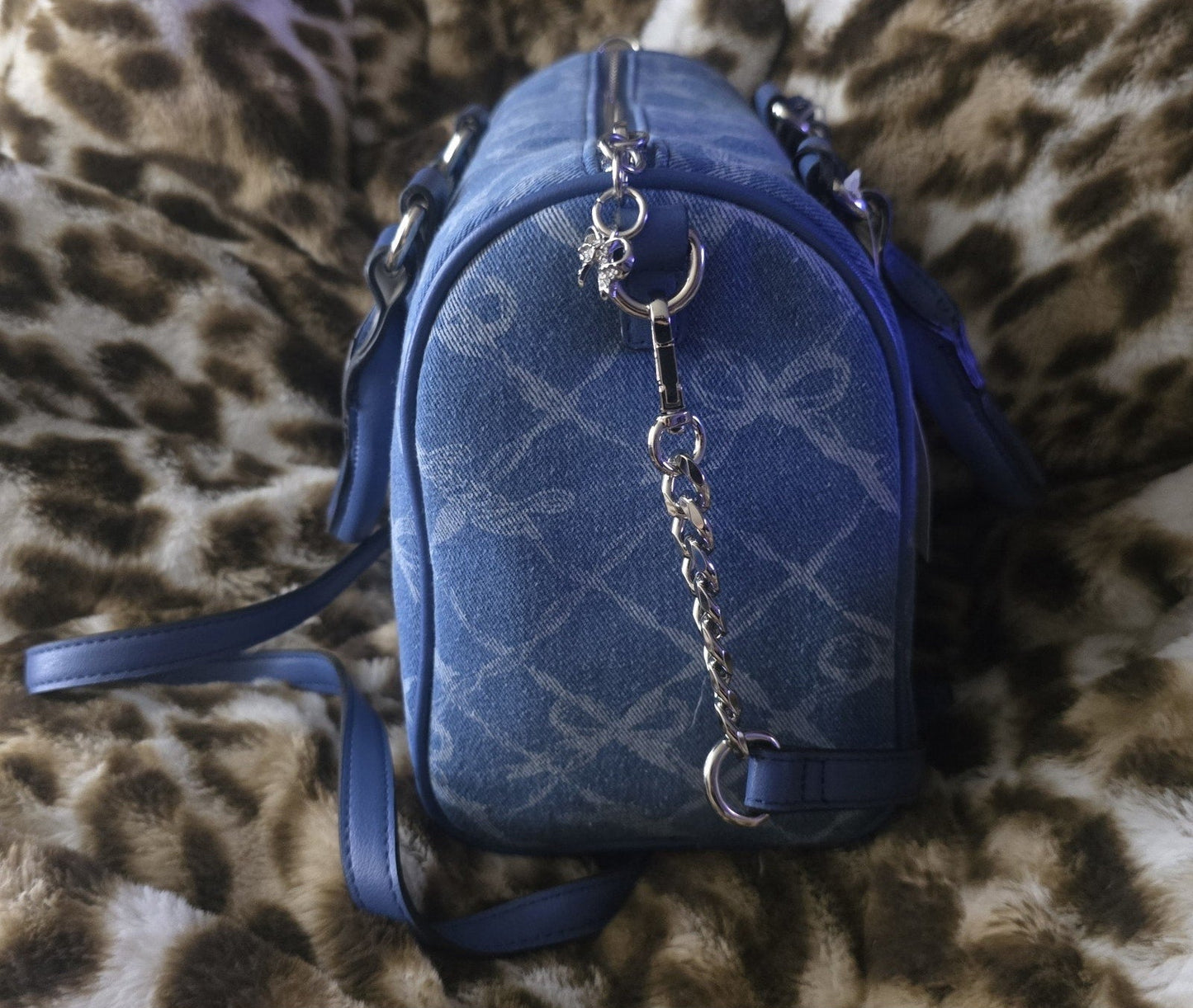 Juicy Couture Lovely Bow Satchel Crossbody – Denim Blue