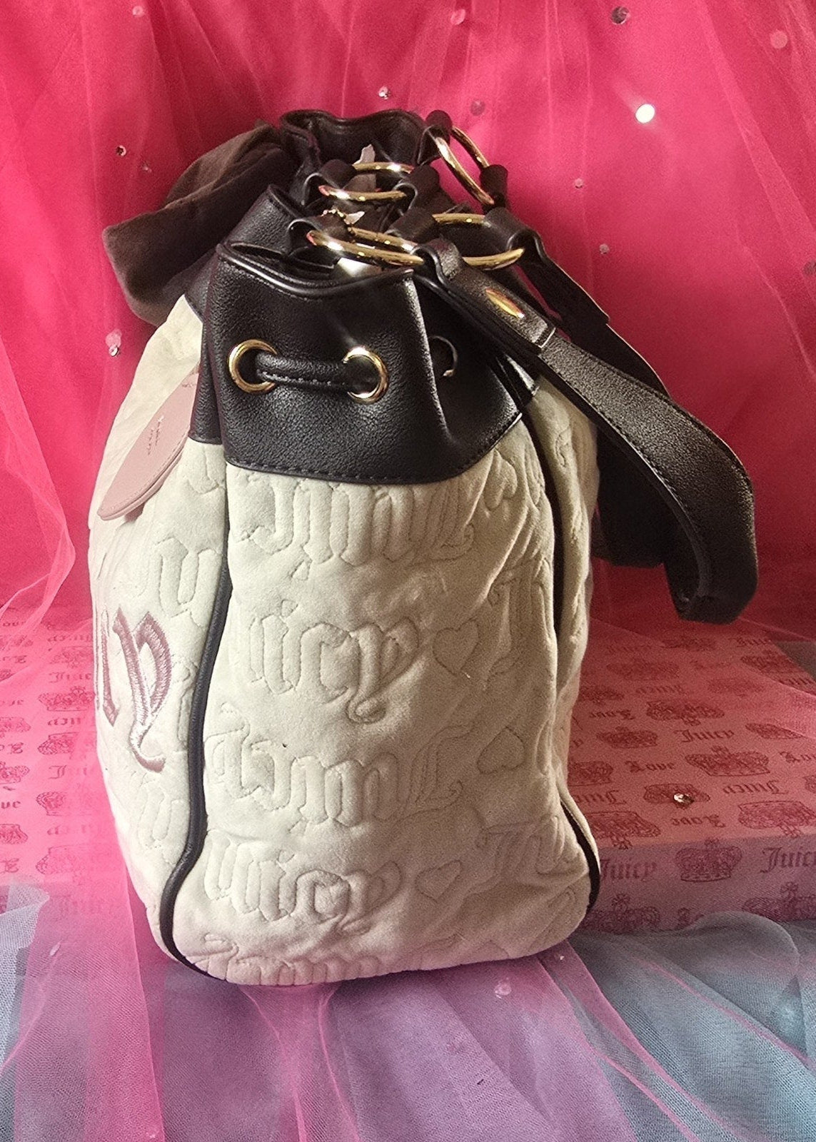 Juicy Couture Vintage Dreams Daydreamer Tote – Angel Chocolate Dusty Blush - Rare 🤍