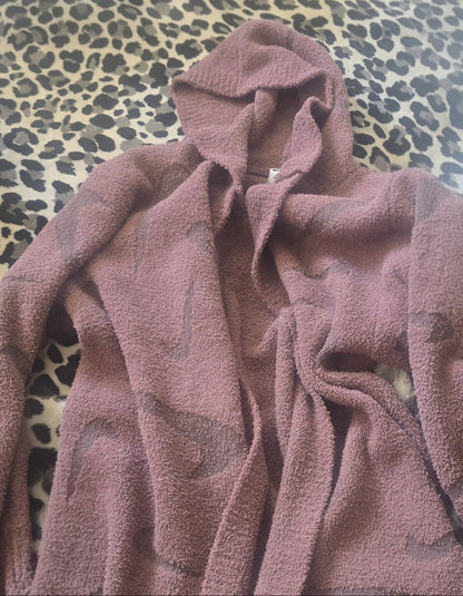 Nike Phoenix Oversized Fleece Long Cardigan – Red (Size Medium)