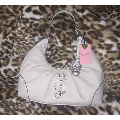 Juicy Couture Crown Hobo Bag Crystal White NWT VIRAL Shoulder