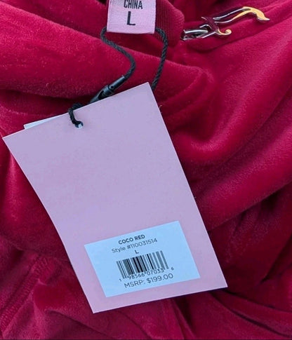 Juicy Couture OG Bling Velour Tracksuit Set – Coco Red, Size Large (NWT)❤️