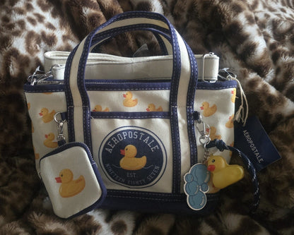 Aeropostale Rubber Duckie Canvas Tote NWT Viral