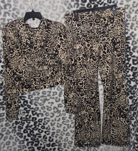Juicy Couture OG Bling Velour Tracksuit Set – Juicy Ocelot, Size Large (NWT) 🐆