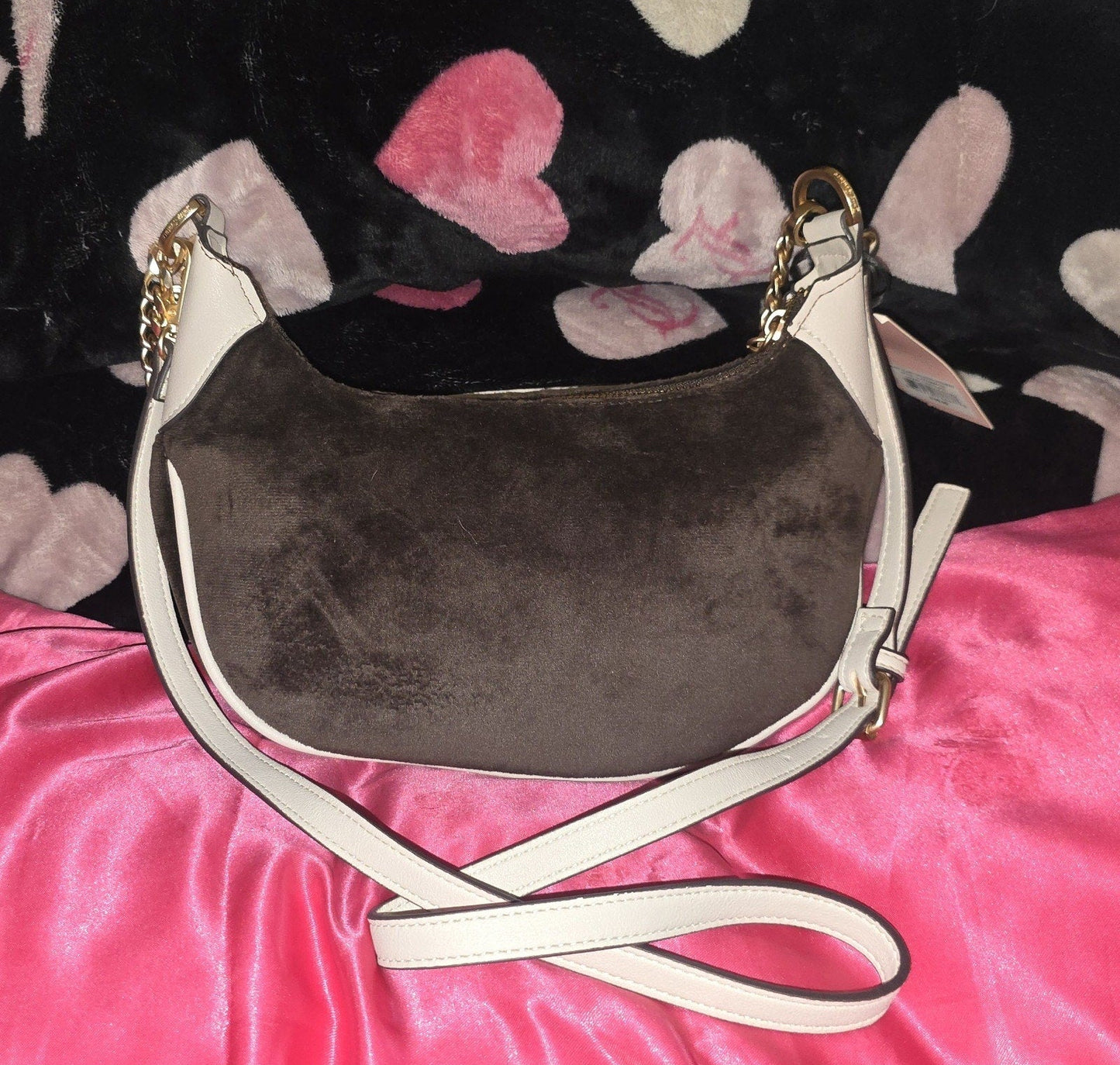 Juicy Couture Key to Juicy Shoulder Bag – Chocolate (Removable Crossbody Strap) 🍫