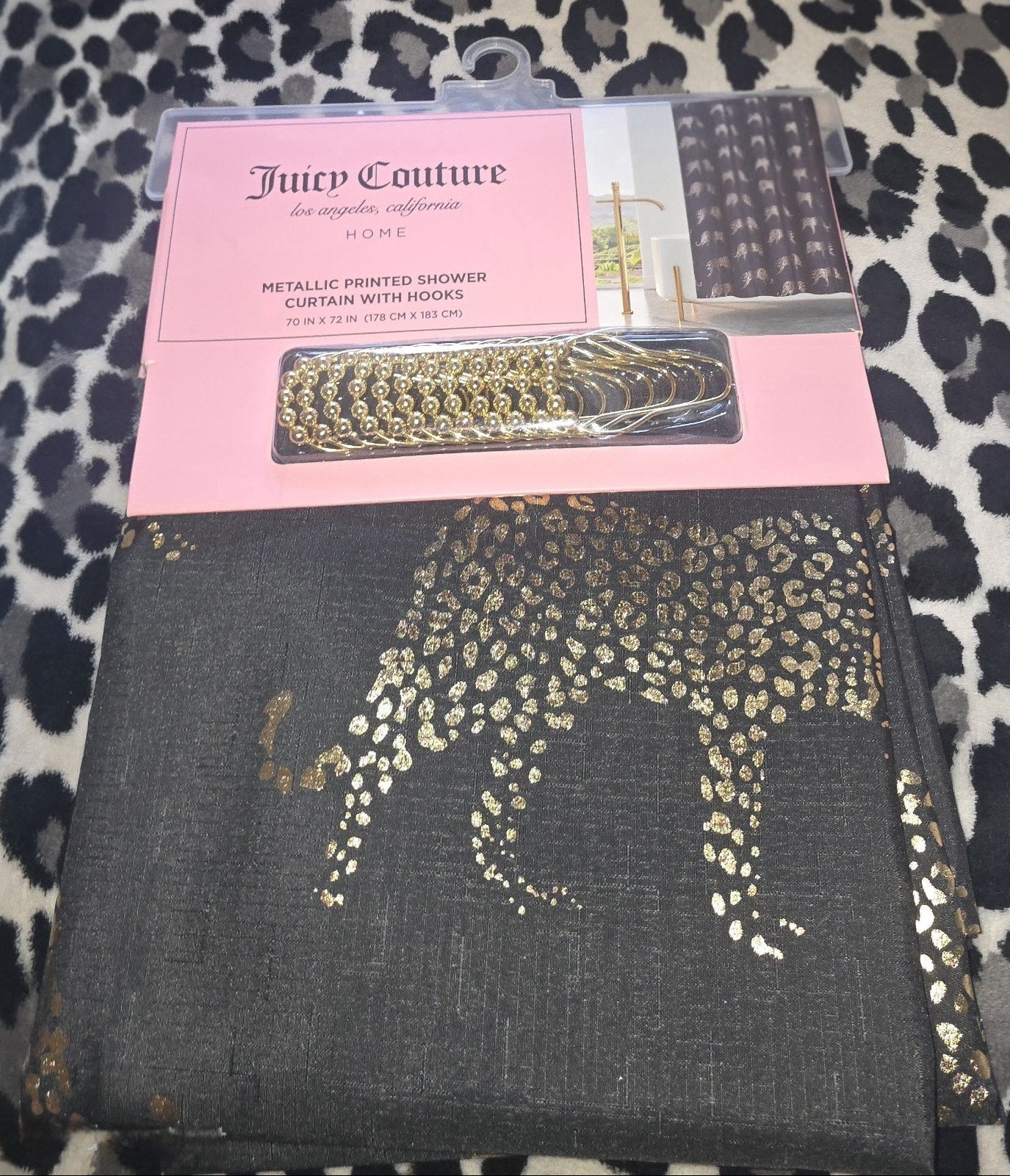 Juicy Couture Black Leopard Bathroom Glow‑Up Set
