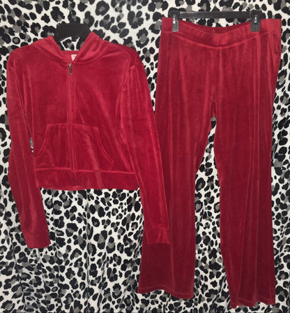Juicy Couture OG Bling Velour Tracksuit Set – Coco Red, Size Large (NWT)❤️